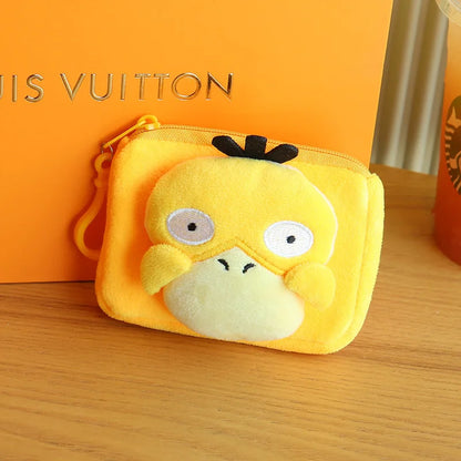 Anime Pokemon Psyduck Coin Purse Cute Cartoon Headphone Bag Portable Kids Waist Pack Trendy Child Birthday Gift