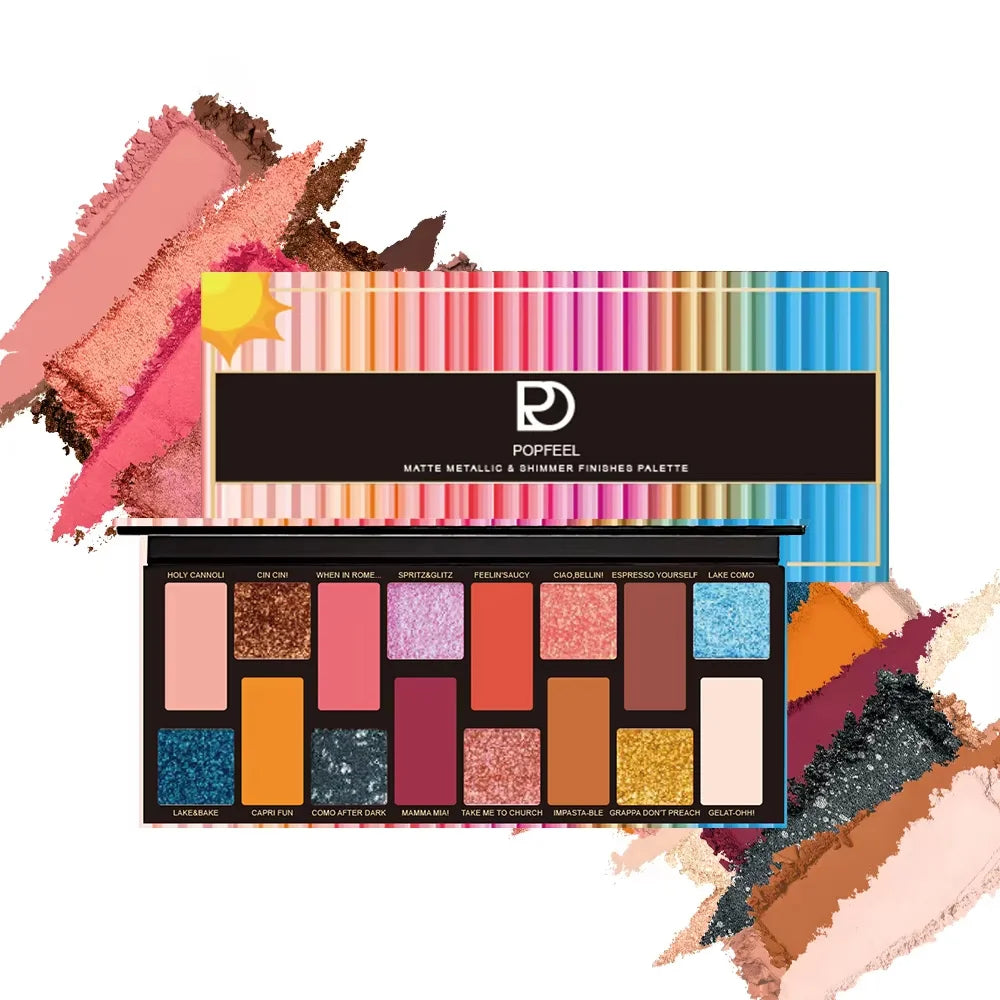 Essential Korean Style Eye Makeup 16 Color Eyeshadow Palette Matte Finish Waterproof Sweatproof Long Lasting and Smudge Proof