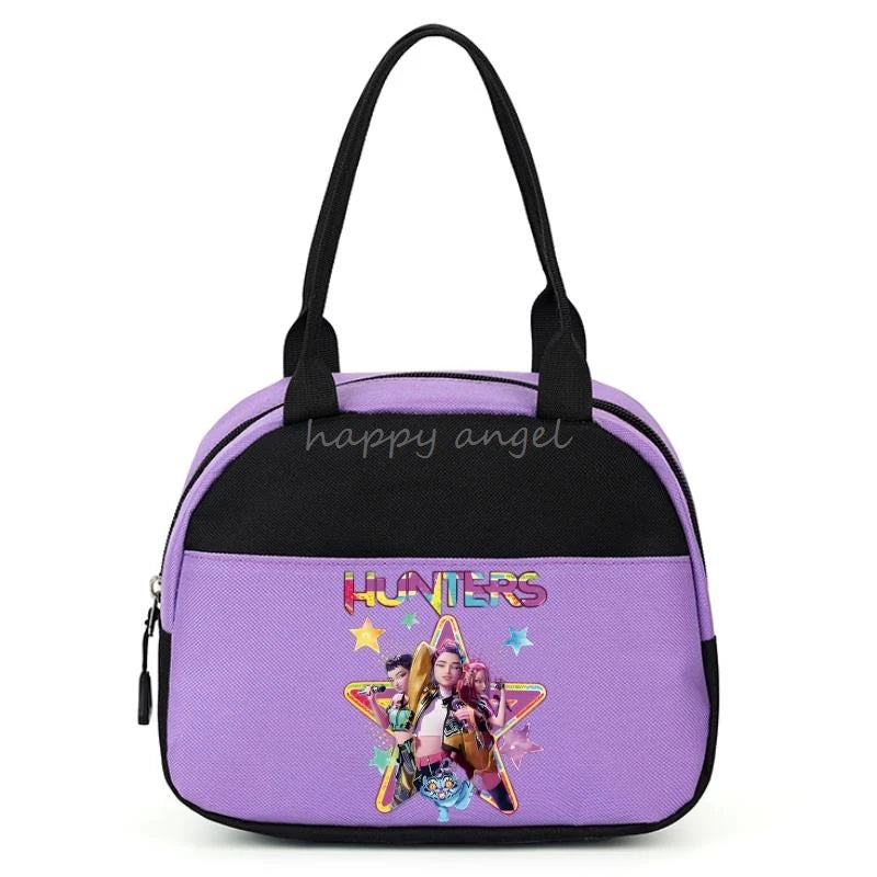 New Lunch Bags KPop Demon Hunters Print Women Men Large Capacity Picnic Drink Thermal Bag Portable Outdoor Food Lunch Handbags