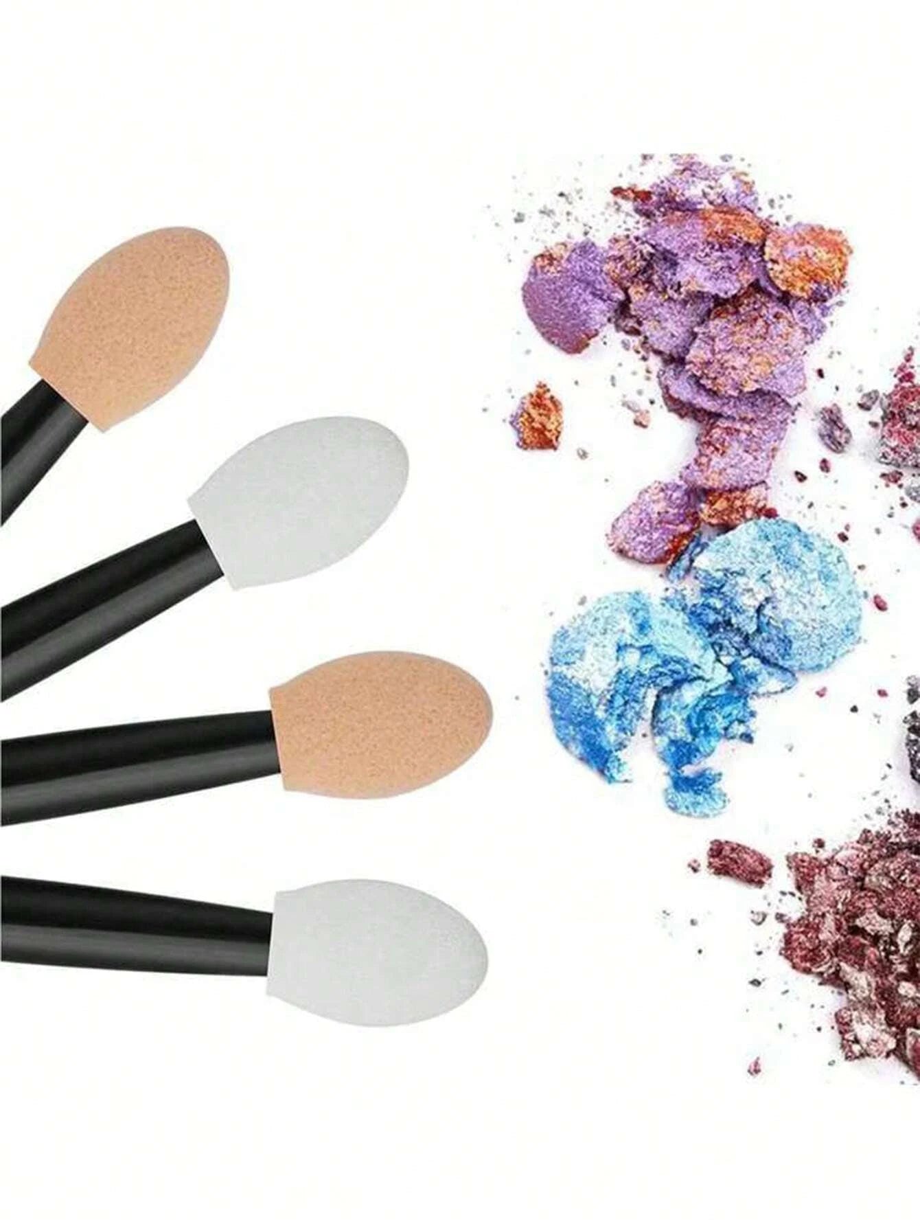 100/120/200Pcs Double-Headed Eyeshadow Brush, Disposable Dual Sided Eyeshadow Brush Double Ended Sponge Applicator Oval Tipped