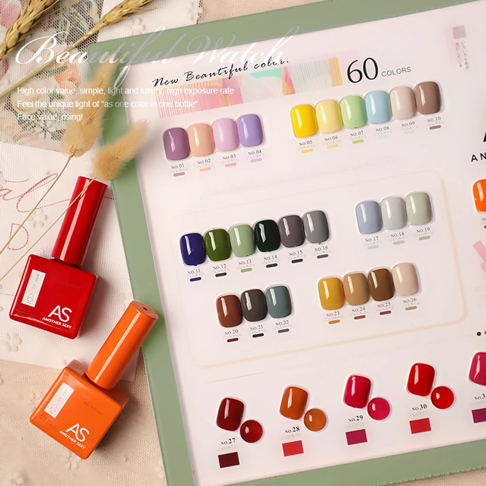 AS 1pc 15ml Bright Yellow Gel Nail Polish Starter Pure Soak Off No Wipe Nail Gel Polish Varnish Suitable For All Seasons