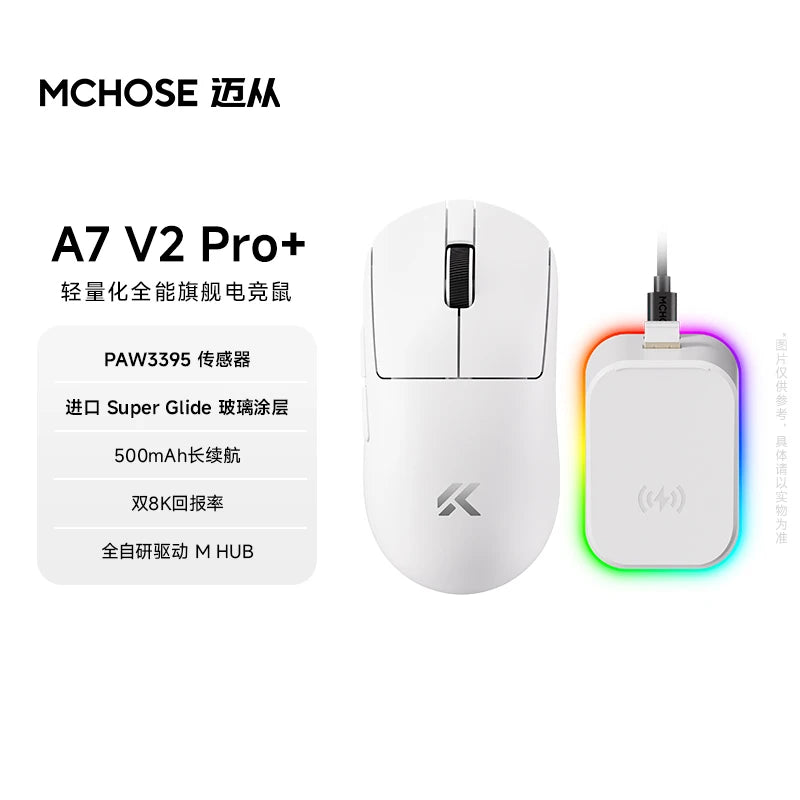 New Mchose A7 & A7v2 Advanced Lightweight Wireless Mouse Tri-Mode Connection Gaming Office Mouse Christmas Gift For Boys