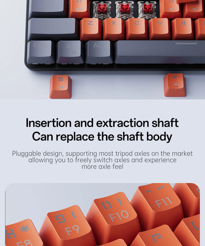MUCAI 61 key USB hot swappable wired e-sports mechanical keyboard LED backlit axis gaming mechanical keyboard desktop red axis