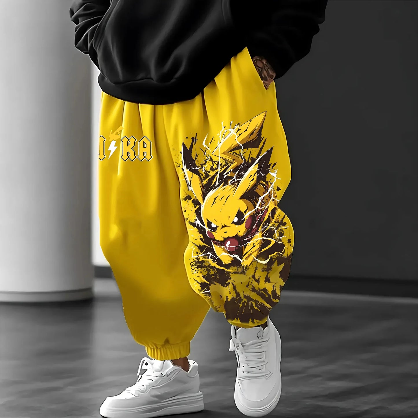 Pokémon Cotton Men's Sweetpants 2025 Autumn/Winter New Pikachu Anime Printed Japanese Harajuku Loose Casual Tapped Pants