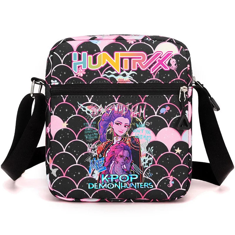 New⭐️ KPOP Shoulder Bag Crossbody Bags Double-deck Storage Bag Large Capacity Square Zip Storage Sports Bag Fans Gift