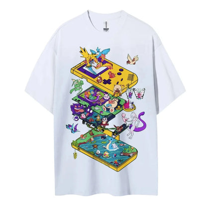 Pokemon T-shirt Men's Pure Cotton Casual  Round Neck T-shirt Short Sleeve Clothing Summer Sports Casual Short Sleeve Top