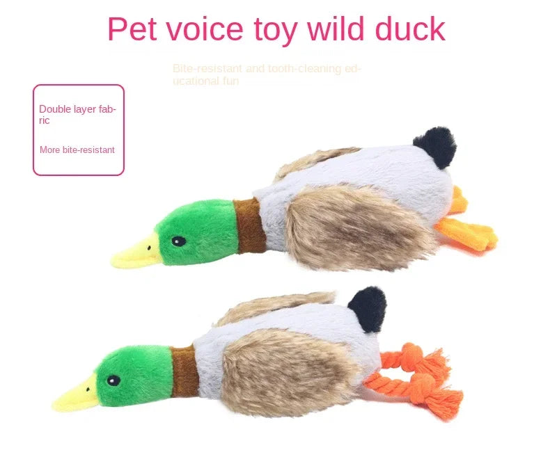 Plush Duck Squeaky Dog Chew Toy