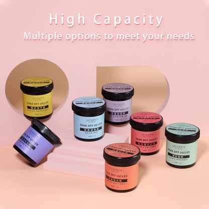 Vendeeni 120g High Capacity Nail Art Functional Gel No Wipe Top Coat Base Coat Painless Extension Gel Leveling Reinforcing Gel