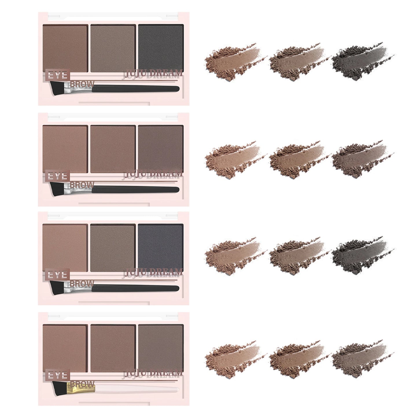 Three-color eyebrow powder shadow three-dimensional eyebrow shape waterproof and sweat-proof natural long-lasting eyebrow powder