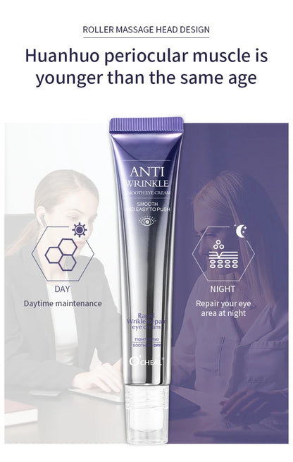 O'CHEAL Rapid Wrinkle Repair Eye Cream: Triple-Roller Massager & Hyaluronic Acid