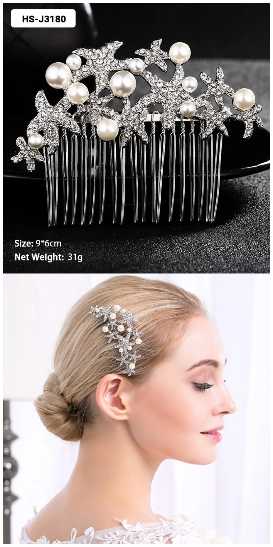 Crystal Bridal Hair Comb.