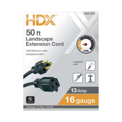 50 ft. 16/3 Light Duty Outdoor Extension Cord, Green