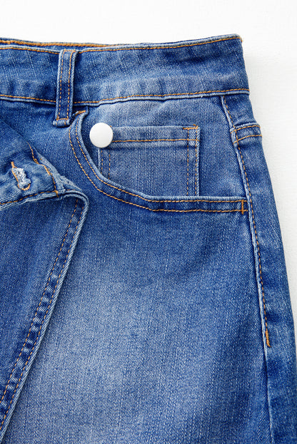 Ashleigh Blue Wrapped Crossed Waist Denim Mini Skirt