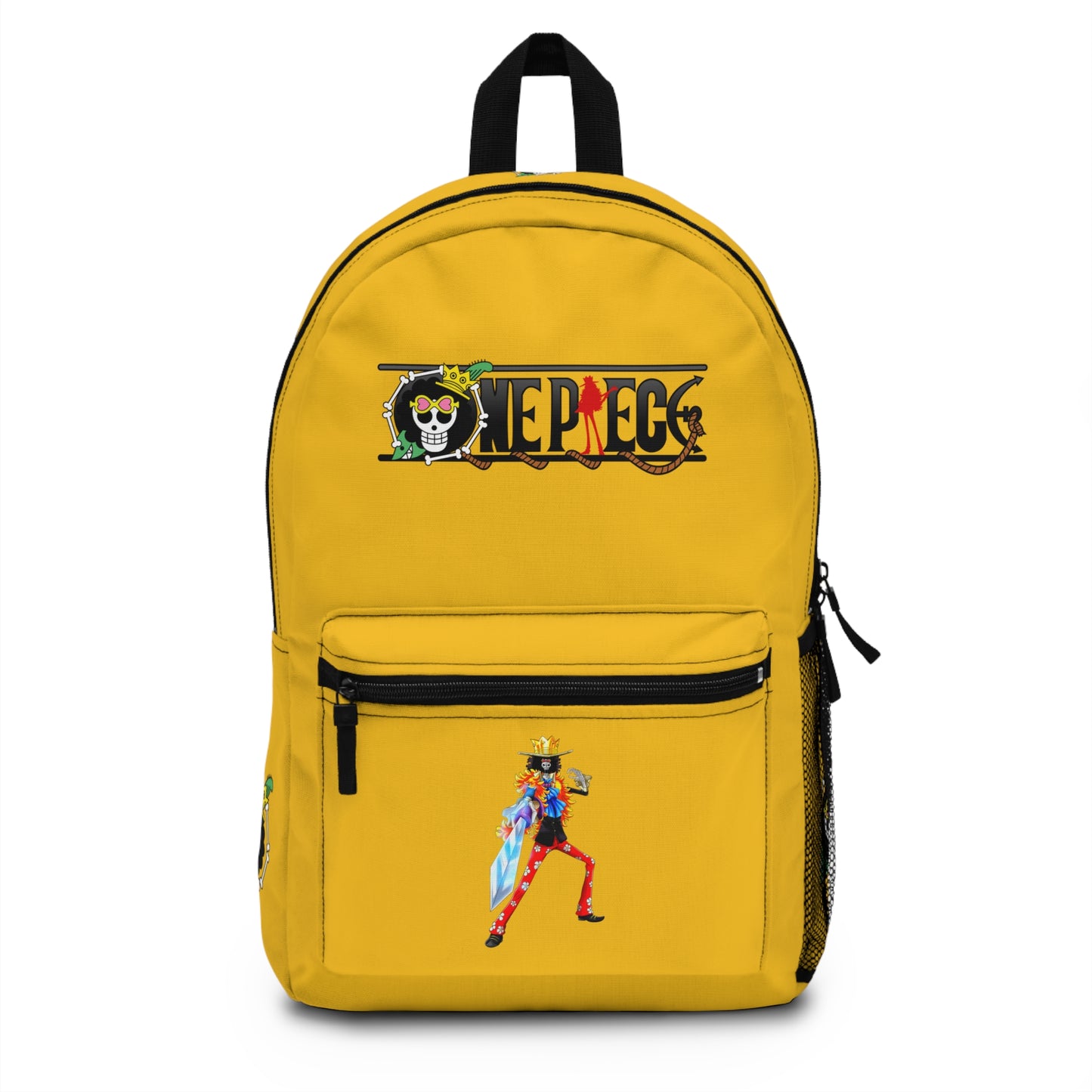 Brook - One Piece Anime Backpack Yellow - Front View - Dobermen