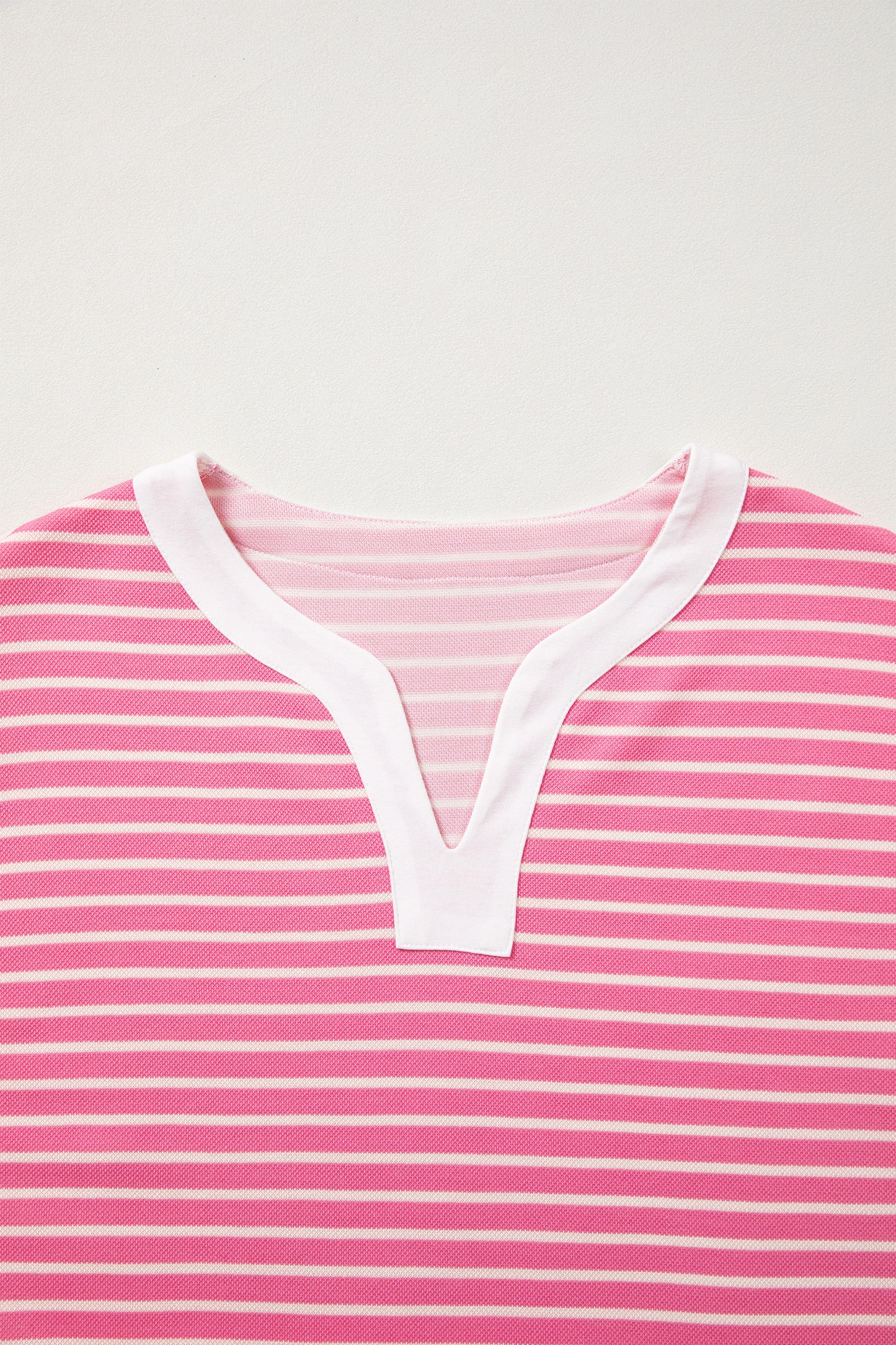 Pink Stripe Color Block Trim Notched Neck Sleeveless Shift Mini Dress