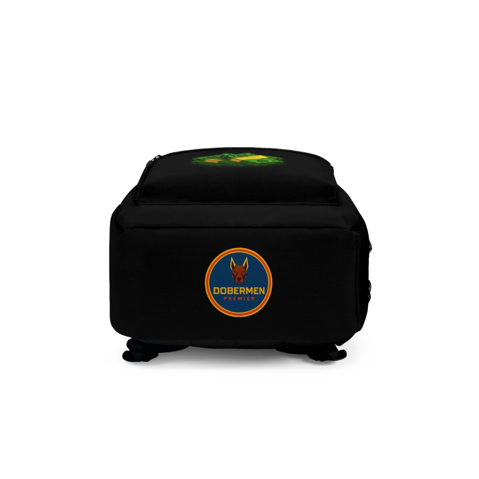 Rear view of black Premium Roblox bag showing padded straps and ergonomic support dobermenpremier.com