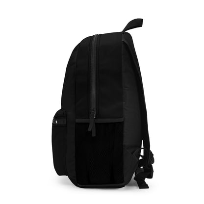 Side view of black Premium Roblox school bag showing the mesh water bottle pocket and logo dobermenpremier.com
