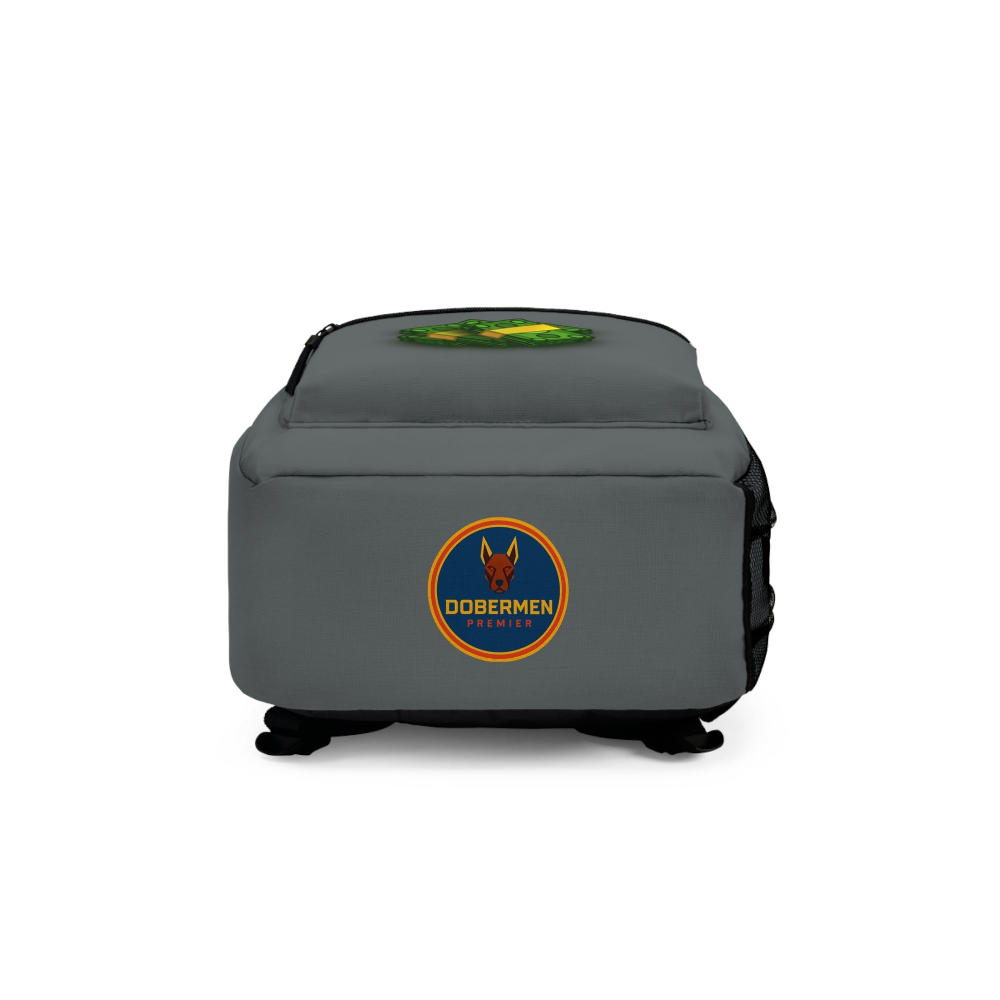 Rear view of dark grey Premium Roblox bag showing padded straps and ergonomic support dobermenpremier.com