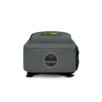 Rear view of dark grey Premium Roblox bag showing padded straps and ergonomic support dobermenpremier.com