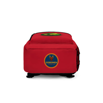 Rear view of dark red Premium Roblox bag showing padded straps and ergonomic support dobermenpremier.com