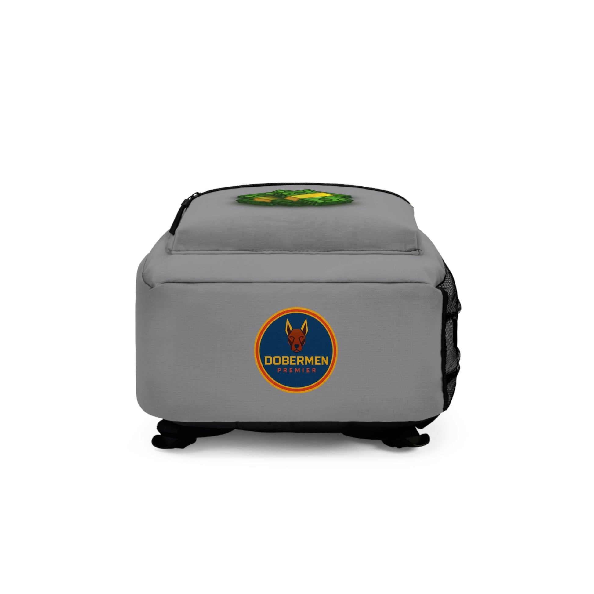 Rear view of grey Premium Roblox bag showing padded straps and ergonomic support dobermenpremier.com