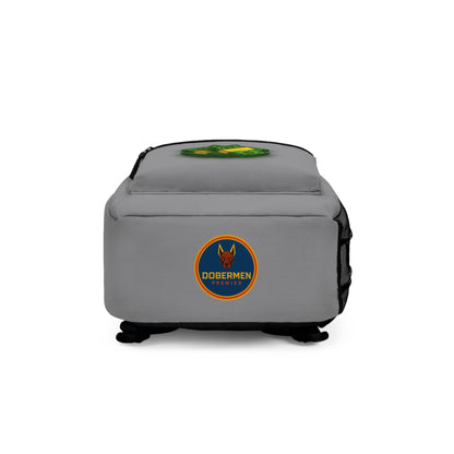Rear view of grey Premium Roblox bag showing padded straps and ergonomic support dobermenpremier.com
