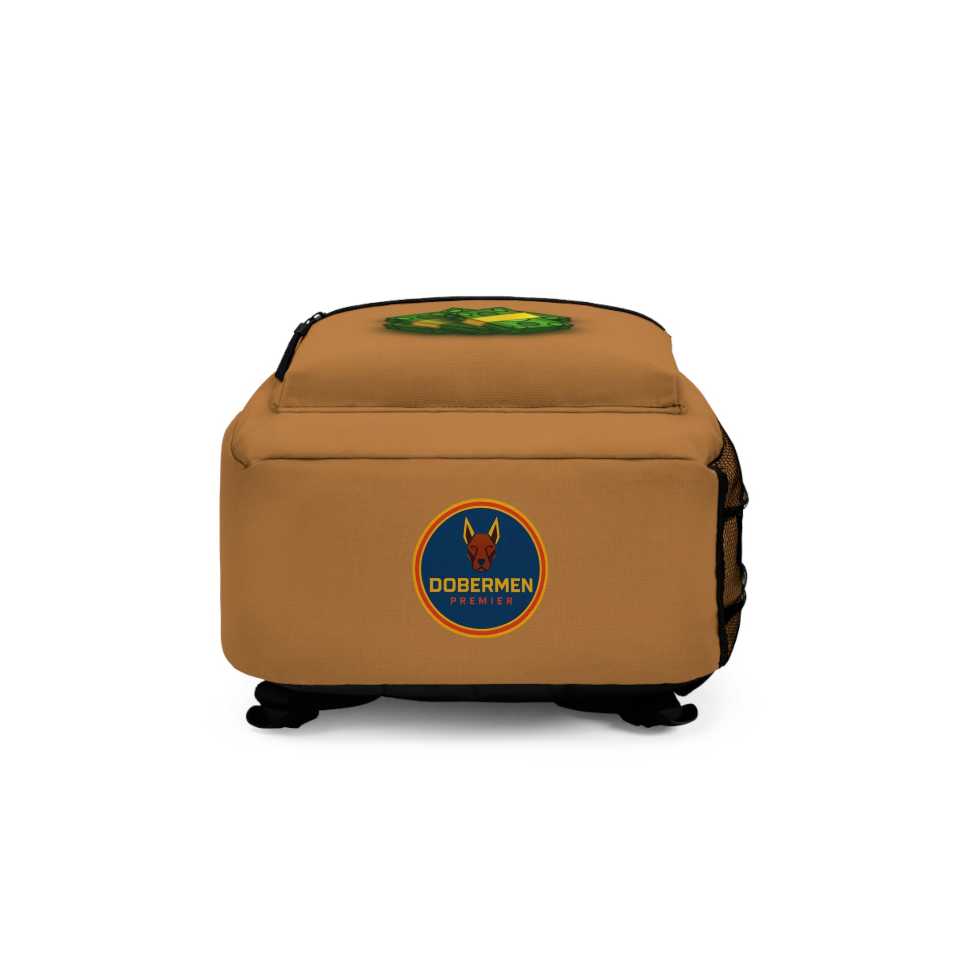 Rear view of light brown Premium Roblox bag showing padded straps and ergonomic support dobermenpremier.com