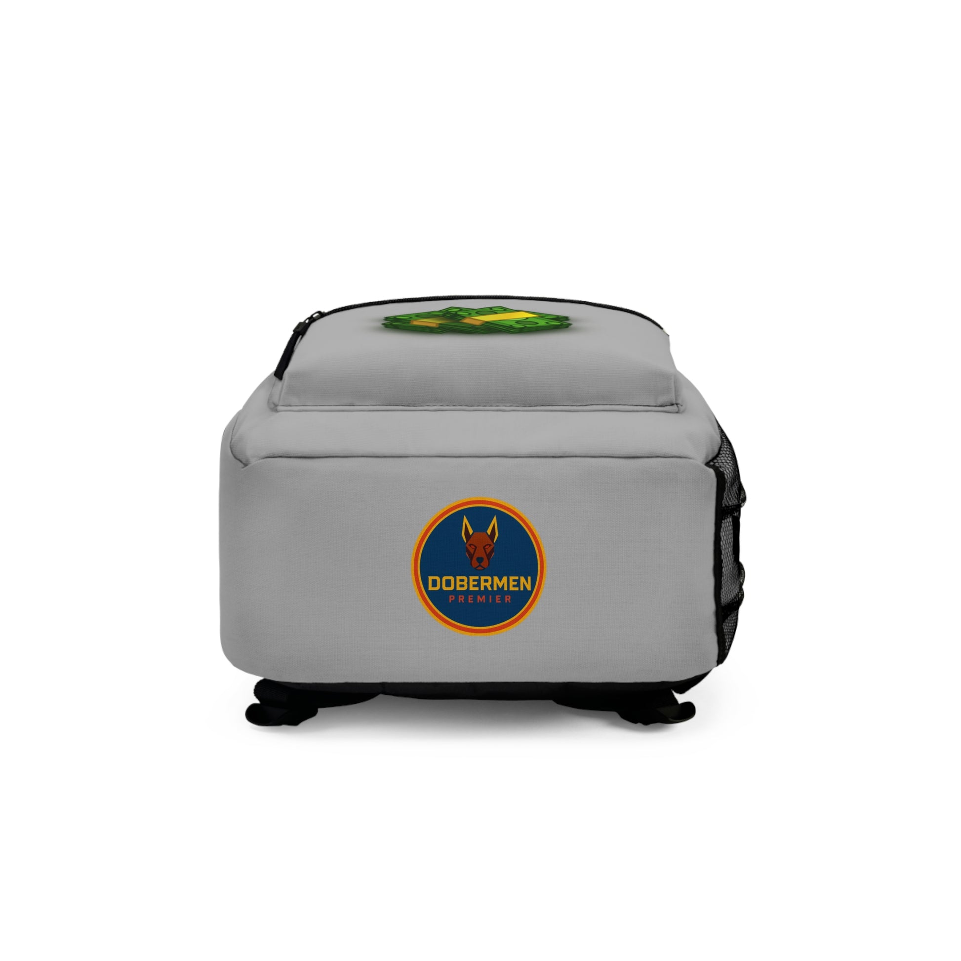 Rear view of light grey Premium Roblox bag showing padded straps and ergonomic support dobermenpremier.com