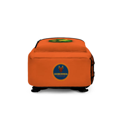 Rear view of orange Premium Roblox bag showing padded straps and ergonomic support dobermenpremier.com