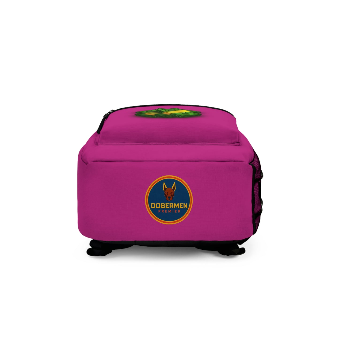 Rear view of pink Premium Roblox bag showing padded straps and ergonomic support dobermenpremier.com