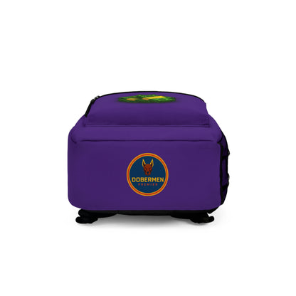 Rear view of purple Premium Roblox bag showing padded straps and ergonomic support dobermenpremier.com