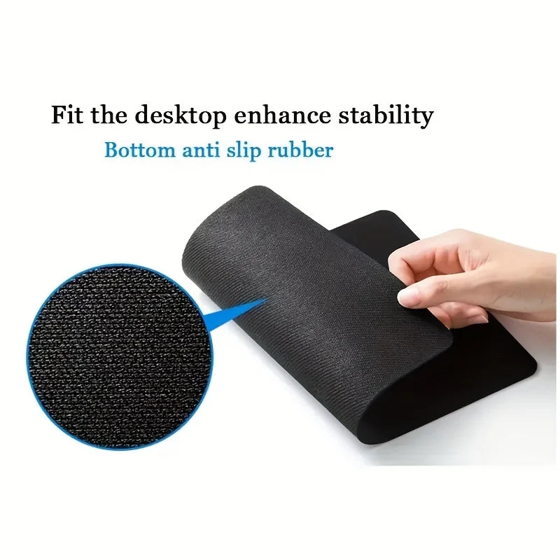 Close-up of the bottom anti-slip rubber texture of the Razer mouse pad showing desktop stability.