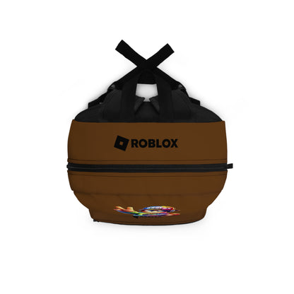 Top view of brown Roblox backpack showing durable zippers and handle at dobermenpremier.com