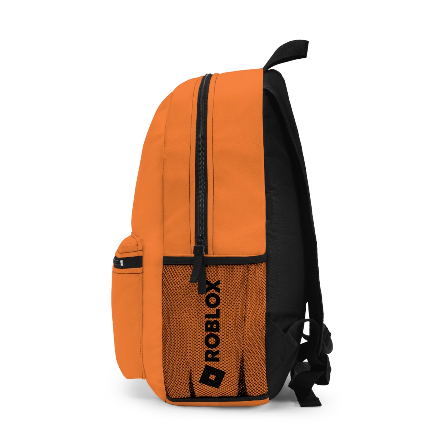 Side view of crusta Roblox backpack showing mesh pocket and logo at dobermenpremier.com