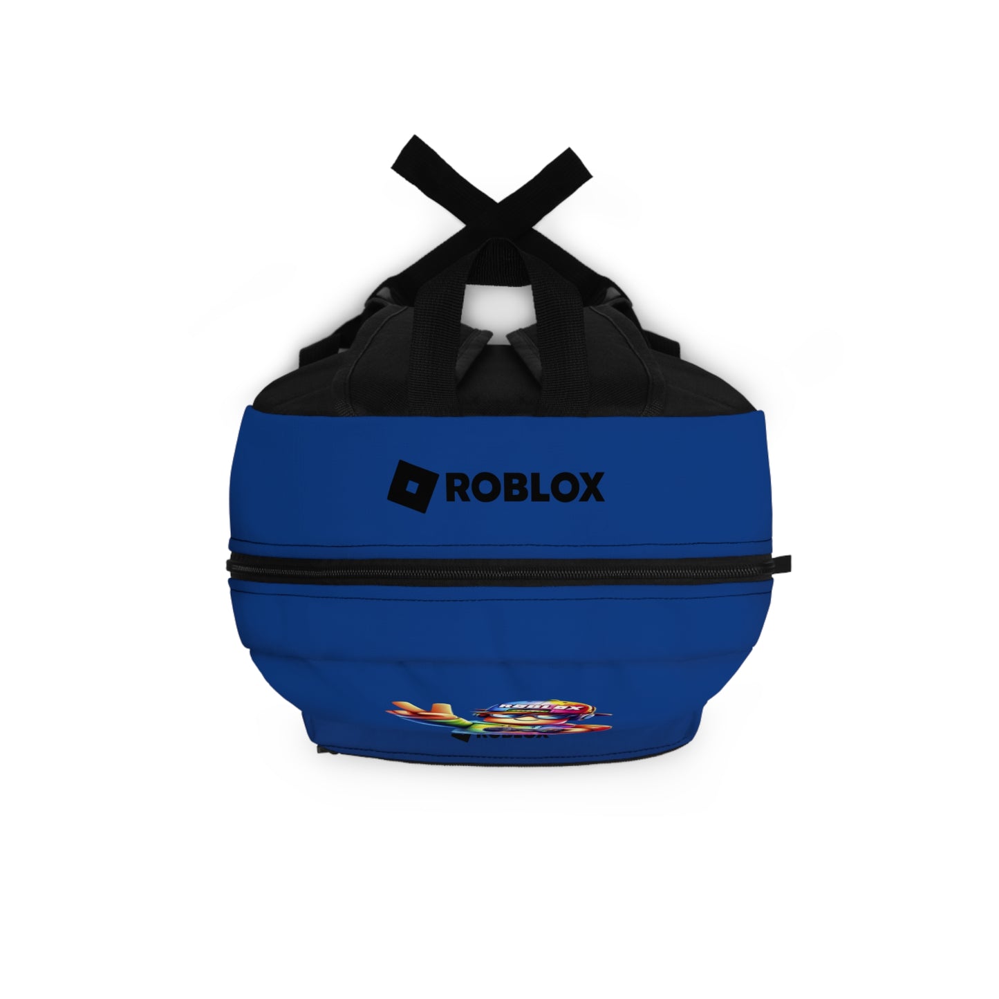 Top view of dark blue Roblox backpack showing durable zippers and handle at dobermenpremier.com