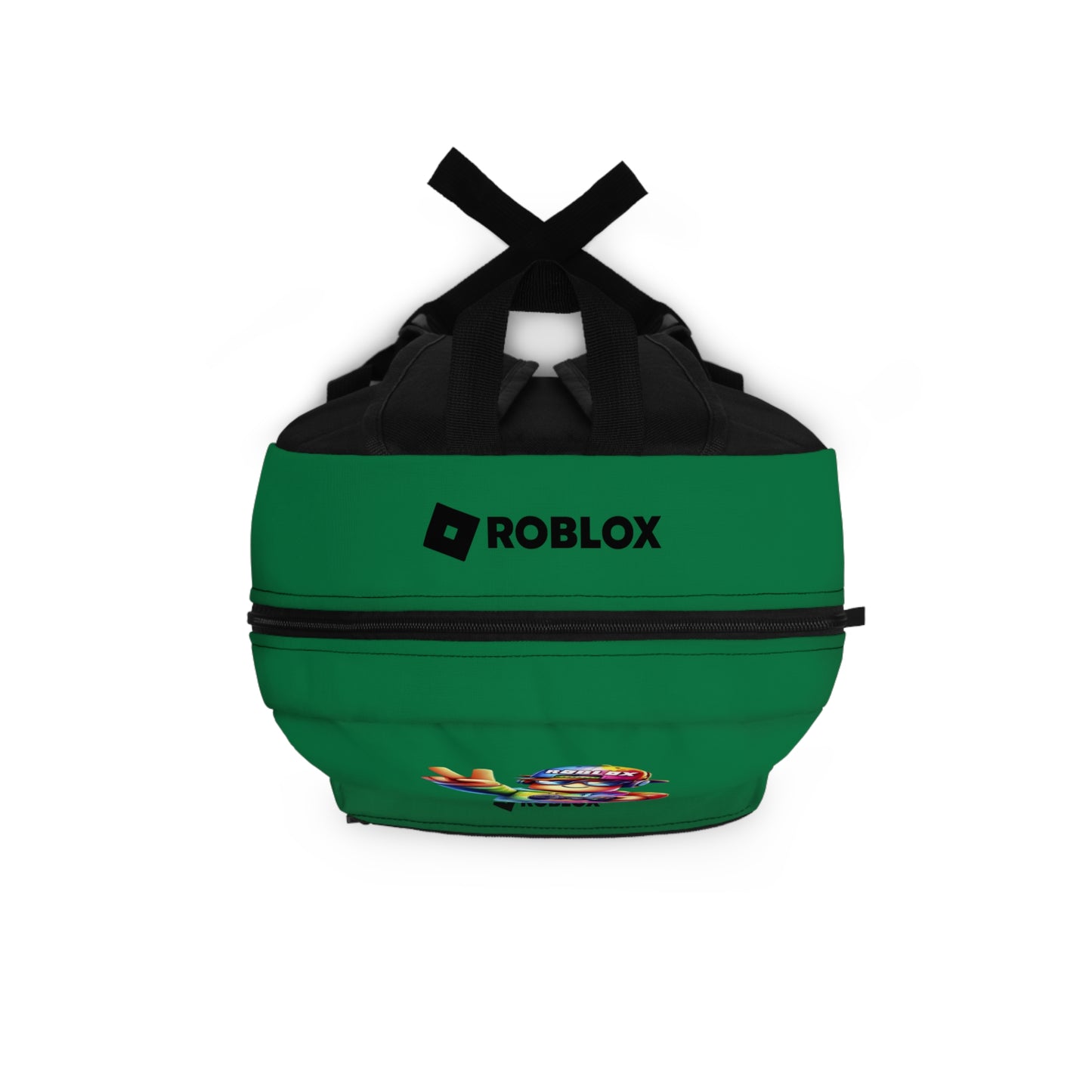 Top view of dark green Roblox backpack showing durable zippers and handle at dobermenpremier.com