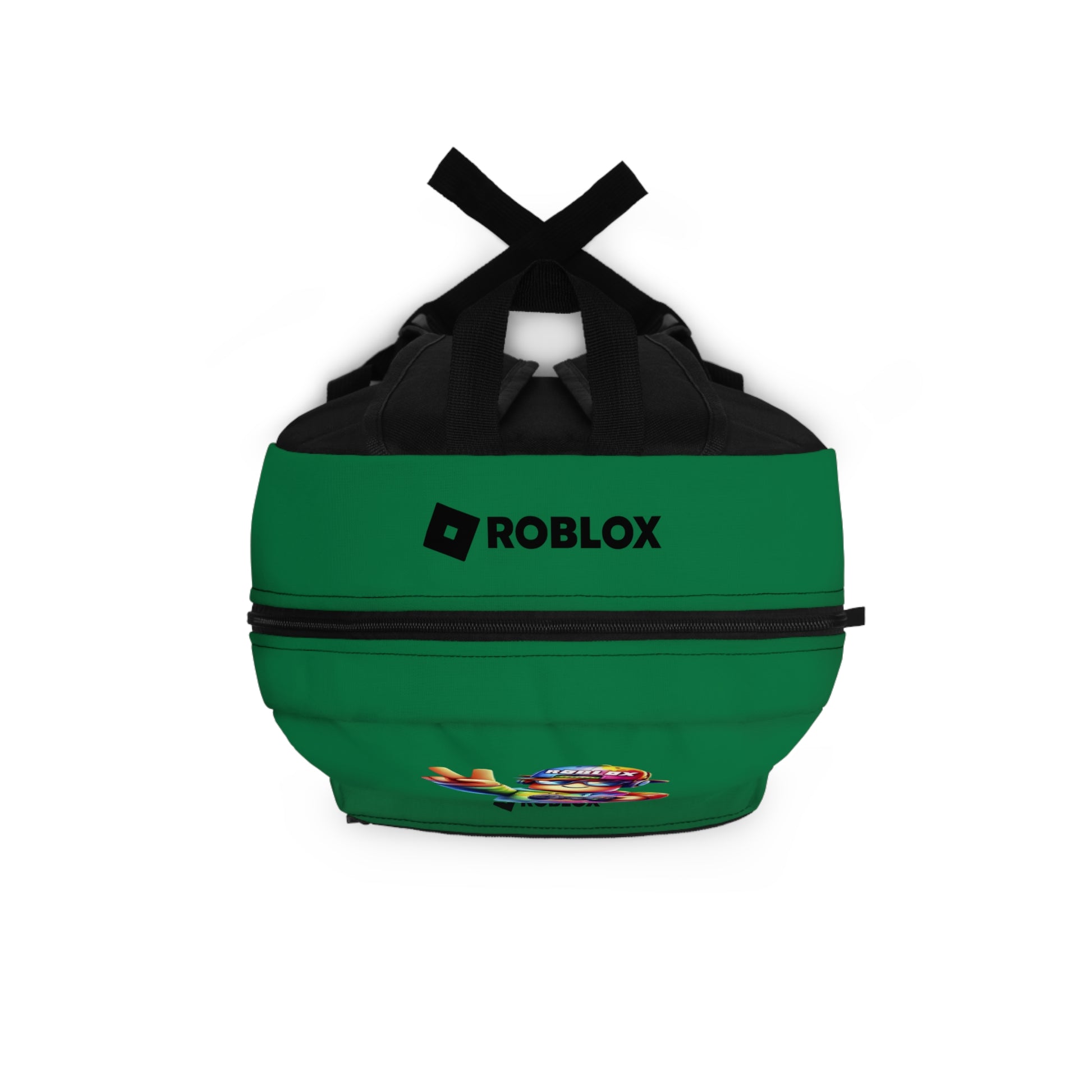 Top view of dark green Roblox backpack showing durable zippers and handle at dobermenpremier.com