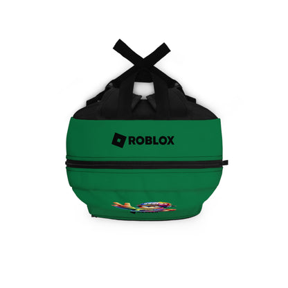 Top view of dark green Roblox backpack showing durable zippers and handle at dobermenpremier.com