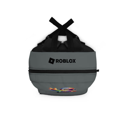 Top view of dark grey Roblox backpack showing durable zippers and handle at dobermenpremier.com