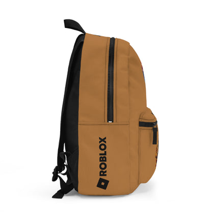 Side view of light brown Roblox backpack showing clean profile and shoulder strap at dobermenpremier.com
