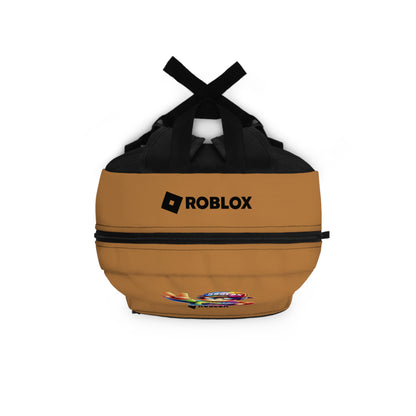 Top view of light brown Roblox backpack showing durable zippers and handle at dobermenpremier.com