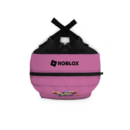 Top view of light pink Roblox backpack showing durable zippers and handle at dobermenpremier.com
