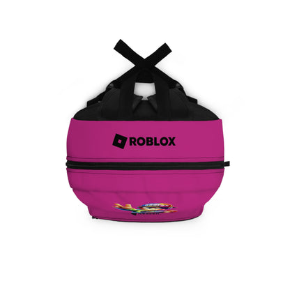 Top view of pink Roblox backpack showing durable zippers and handle at dobermenpremier.com