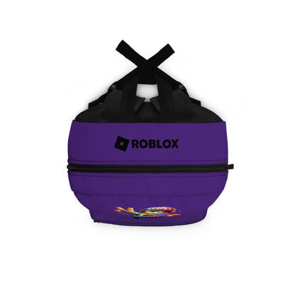 Top view of purple Roblox backpack showing durable zippers and handle at dobermenpremier.com