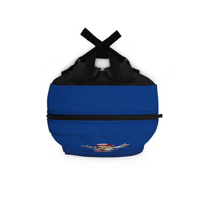 Top view of dark blue Roblox girls backpack showing durable zippers and handle at dobermenpremier.com