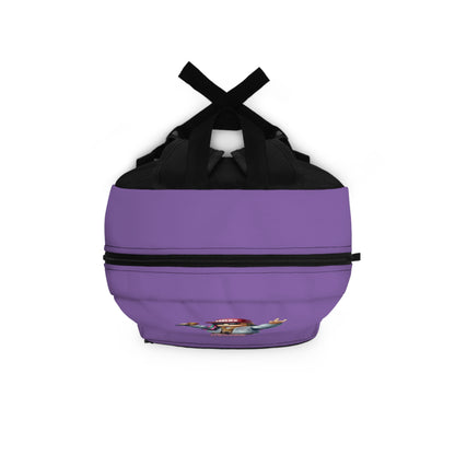 Top view of light purple Roblox girls backpack showing durable zippers and handle at dobermenpremier.com
