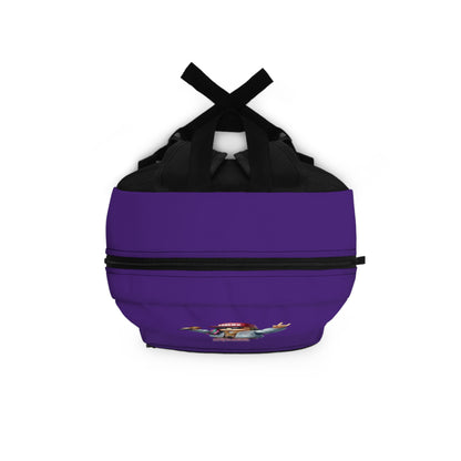 Top view of purple Roblox girls backpack showing durable zippers and handle at dobermenpremier.com