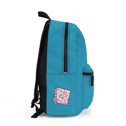 Side view of turquoise Roblox girls backpack showing clean profile and shoulder strap at dobermenpremier.com
