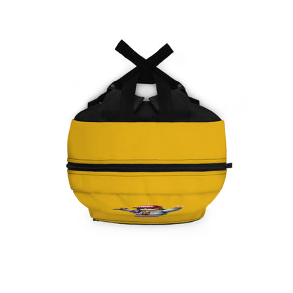 Top view of yellow Roblox girls backpack showing durable zippers and handle at dobermenpremier.com