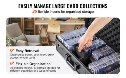 SucceBuy Graded Card Storage Box 4 Slots or 5Slots with Key Lock or Coded Lock Foam Dividers for 96/108/120/162 PSA Graded Cards